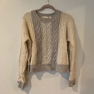 Grey and white anthro sweater